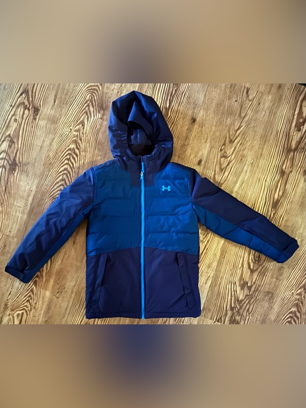 Under Armour Navy Puffer with Bright Blue Trim and Logo